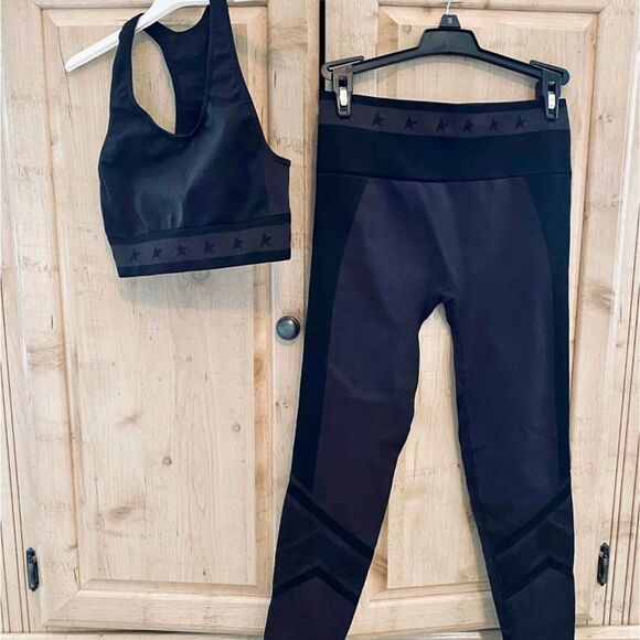 Golden Goose Black Star Leggings and Workout Top size S/M - Picture 7 of 9